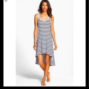 MNY Marc New York Small Hi/Lo dress white w navy s